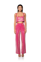 CENTER OF ATTENTION RHINESTONE TOP IN PINK