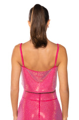 CENTER OF ATTENTION RHINESTONE TOP IN PINK
