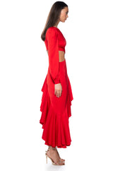 CHA CHA CUT OUT HIGH LOW MAXI DRESS