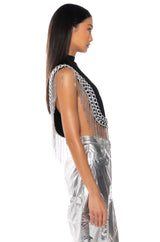 CHAIN EXTRAVAGANT ONE SLEEVE BLOUSE