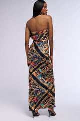 CHAINMAIL SATIN MAXI DRESS