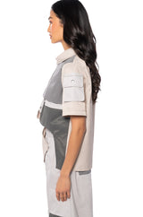CHARLEE ASYMMETRICAL BUTTONDOWN TOP