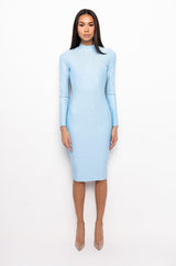 CHECK MY BACK RHINESTONE BANDAGE MIDI DRESS