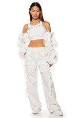 CHERRY ON TOP VOLUMINOUS SLEEVE BLOUSE