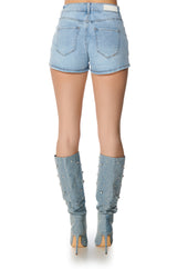 CHIARA EMBELLISHED DENIM SHORT