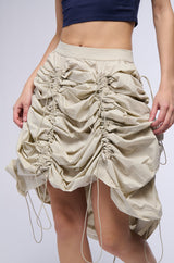 CHLOE CONVERTIBLE DRAWSTRING HIGH LOW SKIRT