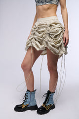 CHLOE CONVERTIBLE DRAWSTRING HIGH LOW SKIRT