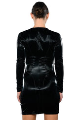 CHOOSE ME FAUX LEATHER ZIP UP MINI DRESS