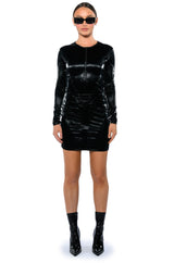 CHOOSE ME FAUX LEATHER ZIP UP MINI DRESS
