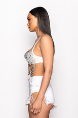 CHOSEN ONE RHINESTONE BRA TOP