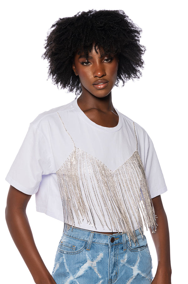 CHROME DANCER RHINESTONE T-SHIRT