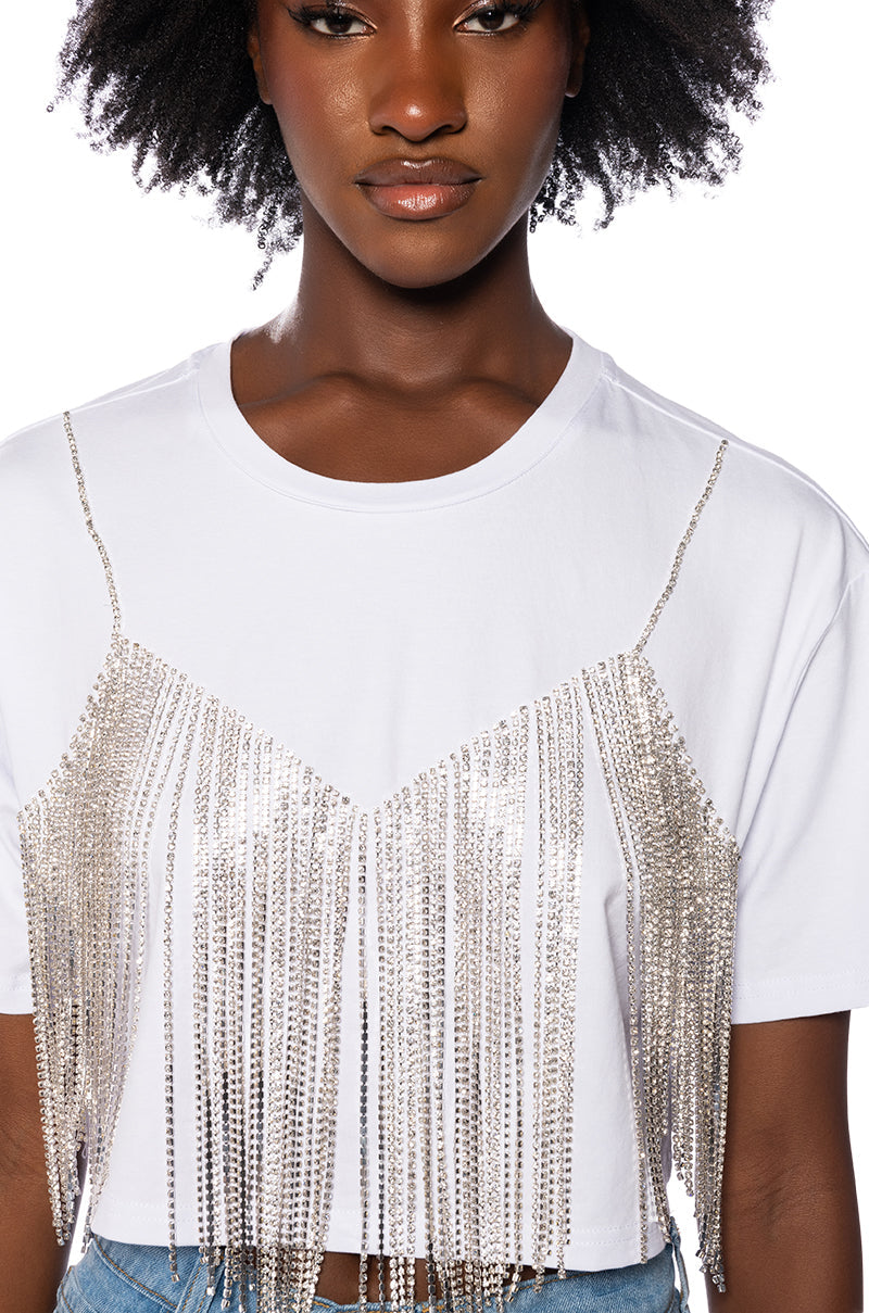 CHROME DANCER RHINESTONE T-SHIRT