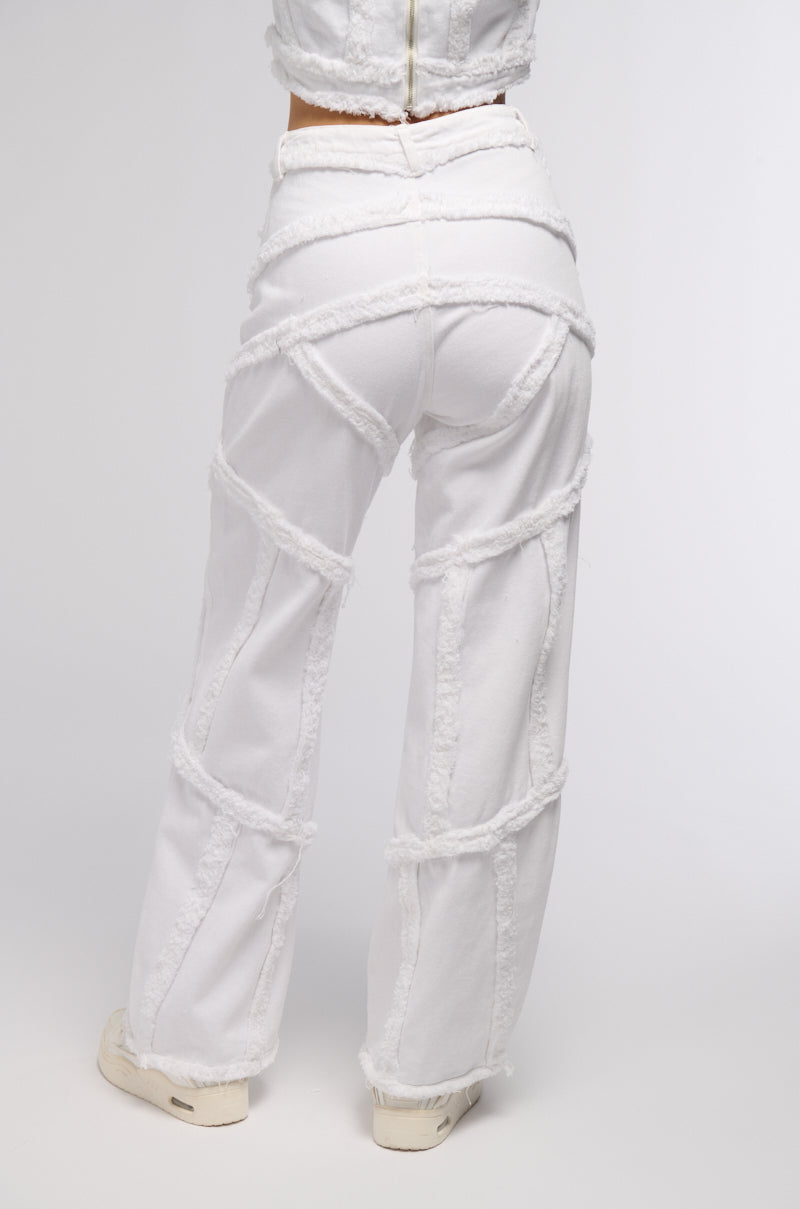 CIARA DISTRESSED WIDE LEG JEANS