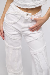CIARA DISTRESSED WIDE LEG JEANS