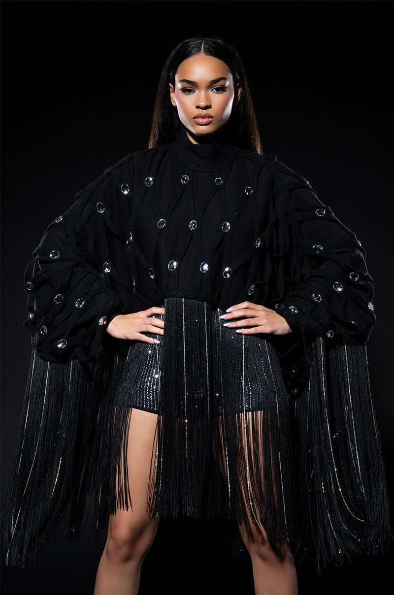CITY LIVIN FRINGE SWEATSHIRT