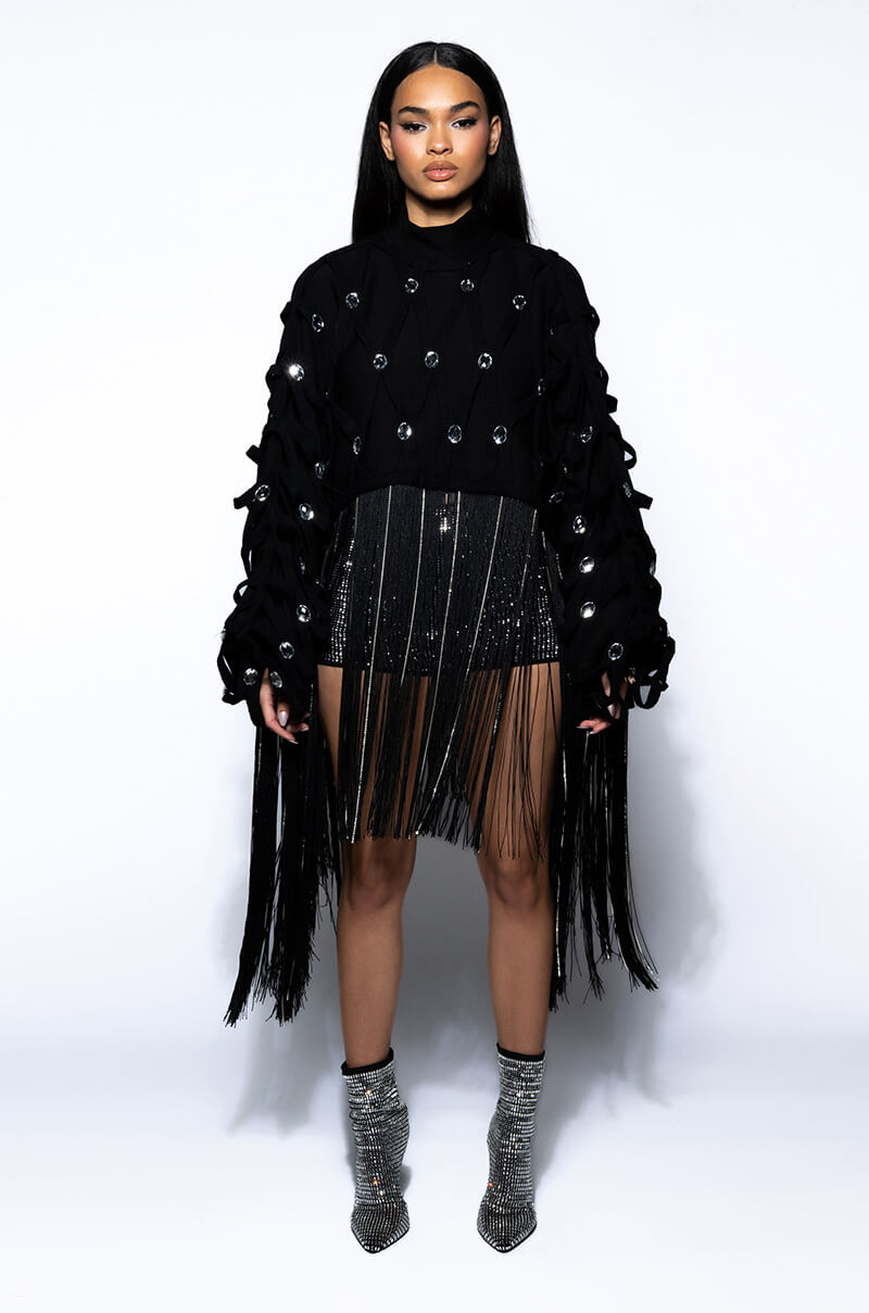 CITY LIVIN FRINGE SWEATSHIRT