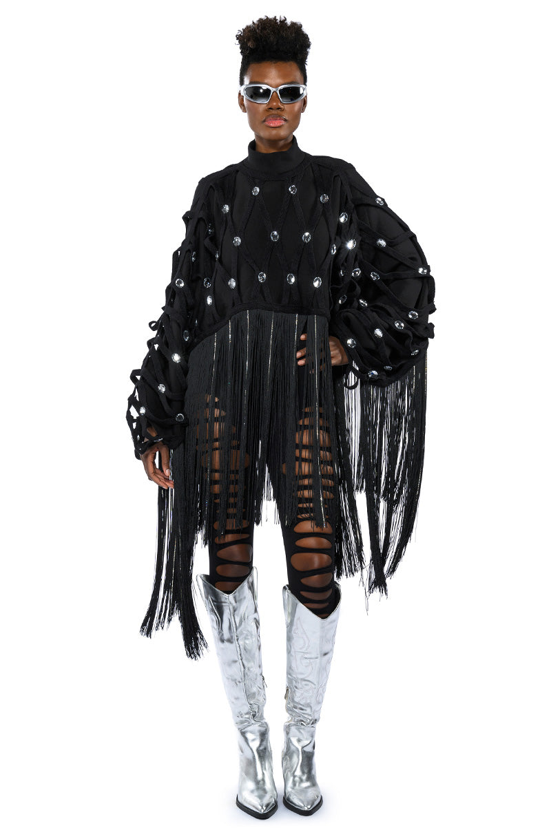 CITY LIVIN FRINGE SWEATSHIRT