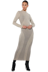 CLAIRA MINERAL WASH CONTOUR MIDI DRESS