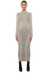 CLAIRA MINERAL WASH CONTOUR MIDI DRESS