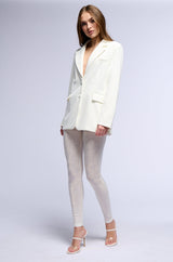 CLARISSA EMBELLISHED MESH LEGGINGS IN WHITE