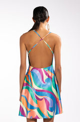 CLASSIC COWL NECK MINI DRESS