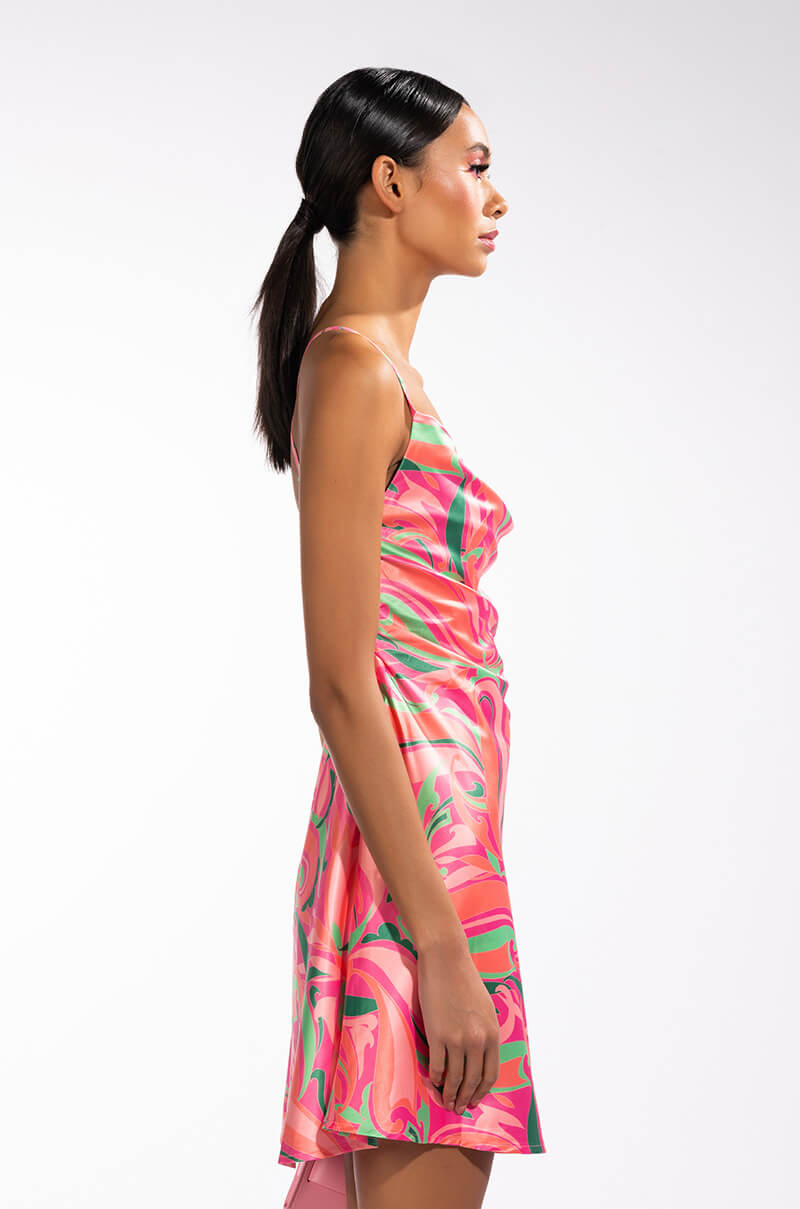 CLASSIC COWL NECK MINI DRESS