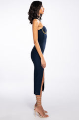 CLASSY BITCH LOOKS BANDAGE MIDI DRESS