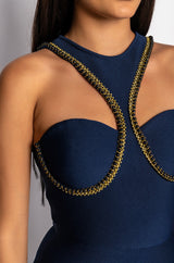 CLASSY BITCH LOOKS BANDAGE MIDI DRESS