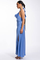 ELIANA SATIN HALTERNECK MAXI DRESS