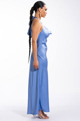 ELIANA SATIN HALTERNECK MAXI DRESS