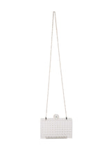 CLEAR BOX CLUTCH WITH RHINESTONES