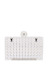 CLEAR BOX CLUTCH WITH RHINESTONES