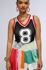CLEAT CHASER LAYERED JERSEY HIGH LOW DRESS