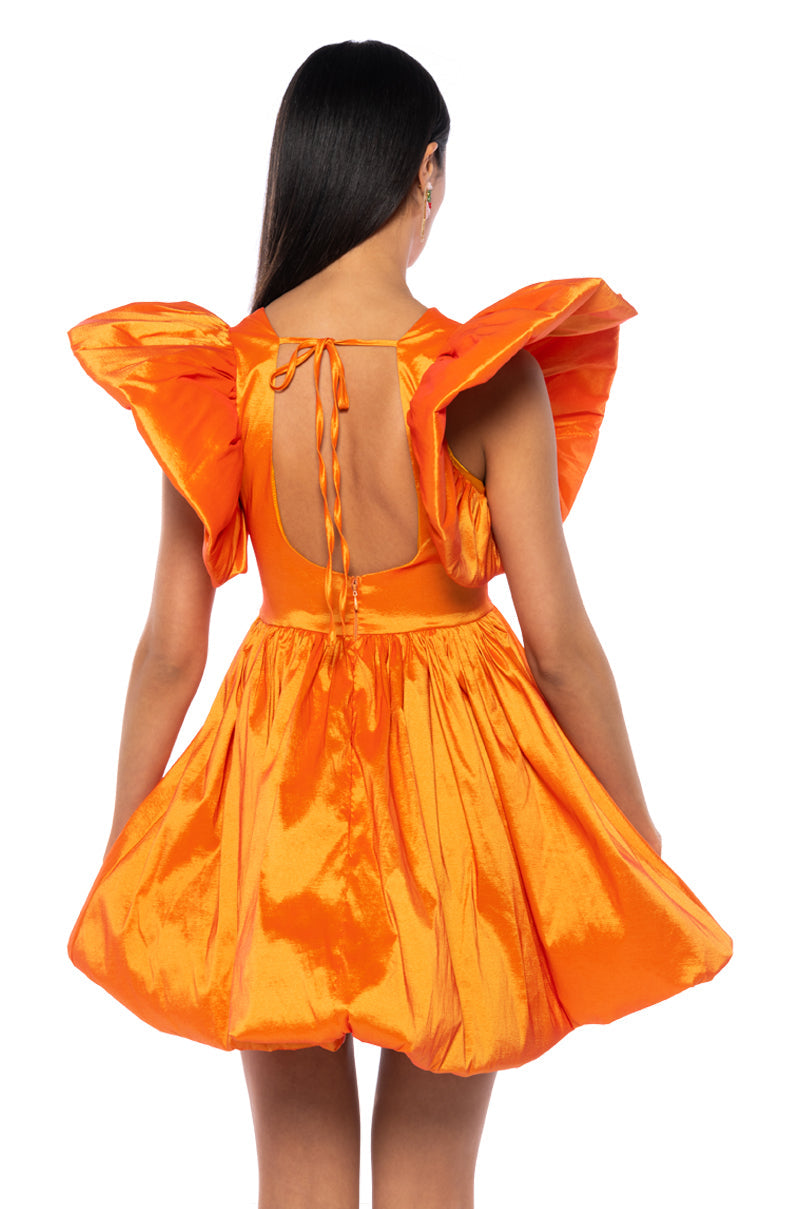 CLEMENTINE BUTTERFLY SLEEVE MINI DRESS