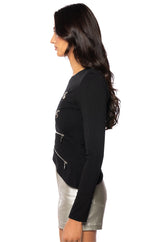 CLEO ONE SHOULDER ZIPPER DETAIL TOP