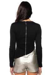 CLEO ONE SHOULDER ZIPPER DETAIL TOP