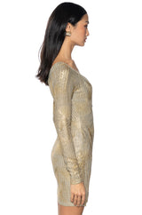CLEO METALLIC WRAP MINI DRESS