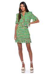 COCO FRINGE TWEED MINI SKIRT SUIT SET