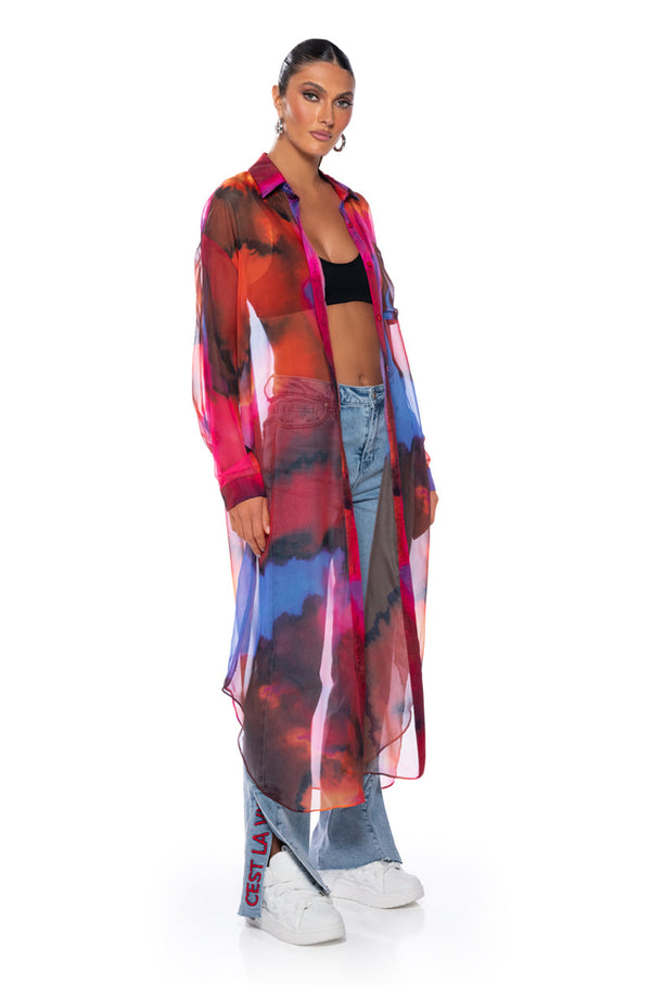 COLOR ME IN PRINTED DUSTER