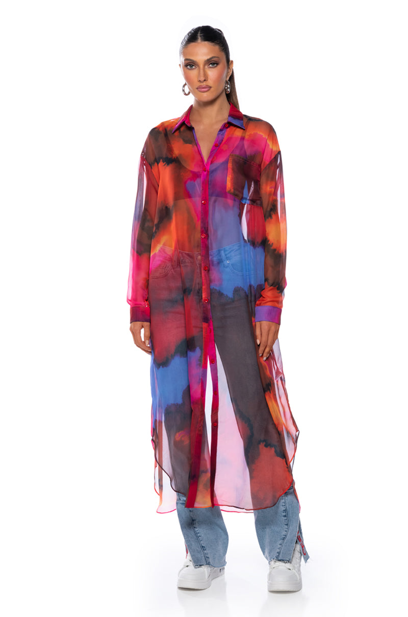 COLOR ME IN PRINTED DUSTER
