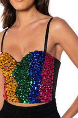 COLORFUL RHINESTONE BUSTIER