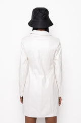 COME ALONG FAUX LEATHER BLAZER DRESS
