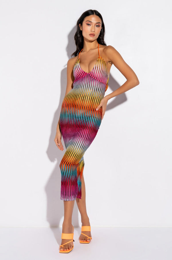 COME OVER MAXI HALTER TOP DRESS