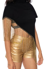 COME THRU RHINESTONE EMBELLISHED ASYMMETRICAL SWEATSHIRT