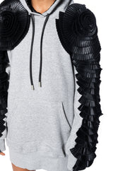 COMFY COZY PATCHWORK SWEATSHIRT DRESS