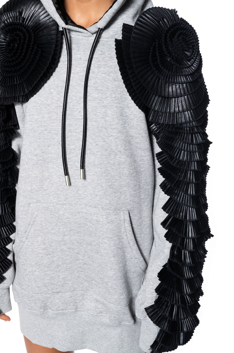 COMFY COZY PATCHWORK SWEATSHIRT DRESS