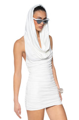 COOL GIRL HOODED MINI DRESS