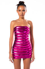 COSMIC LOVE STRAPLESS MINI DRESS