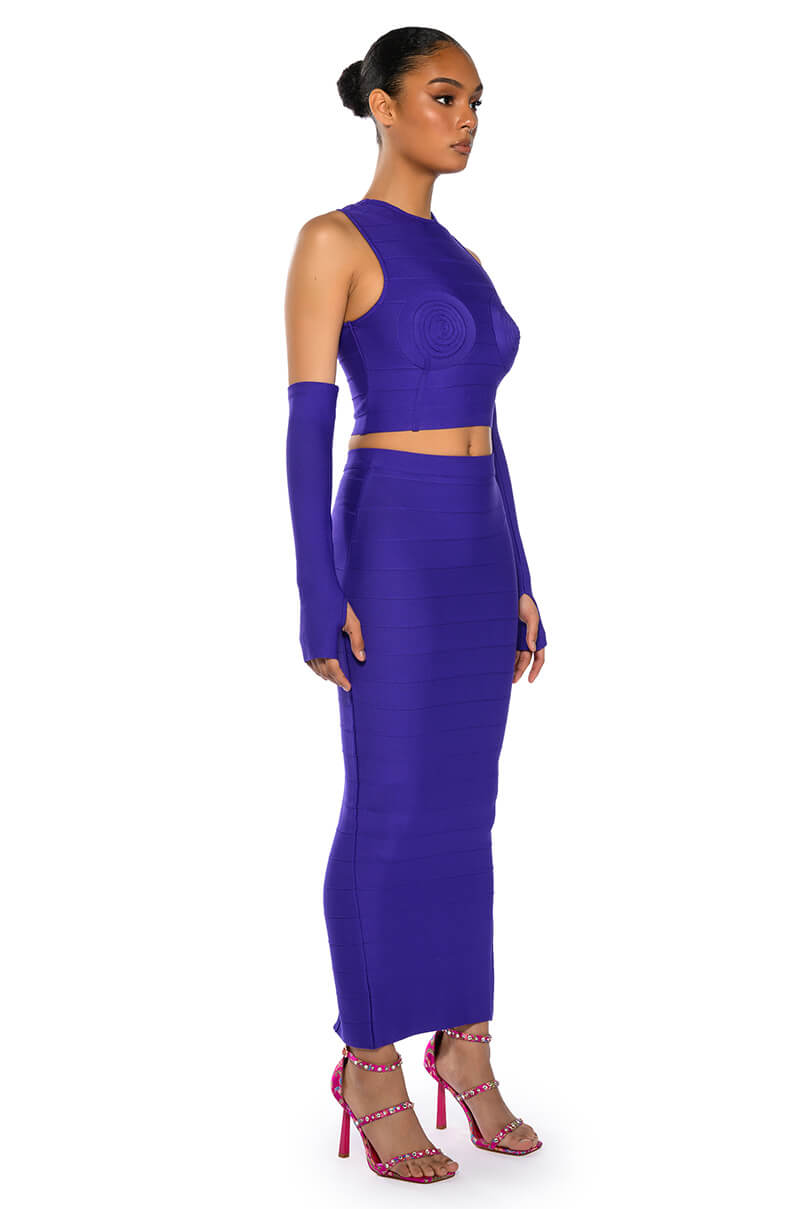 COULD ONLY DREAM STRUCTURED TANK AND MIDI SKIRT SET