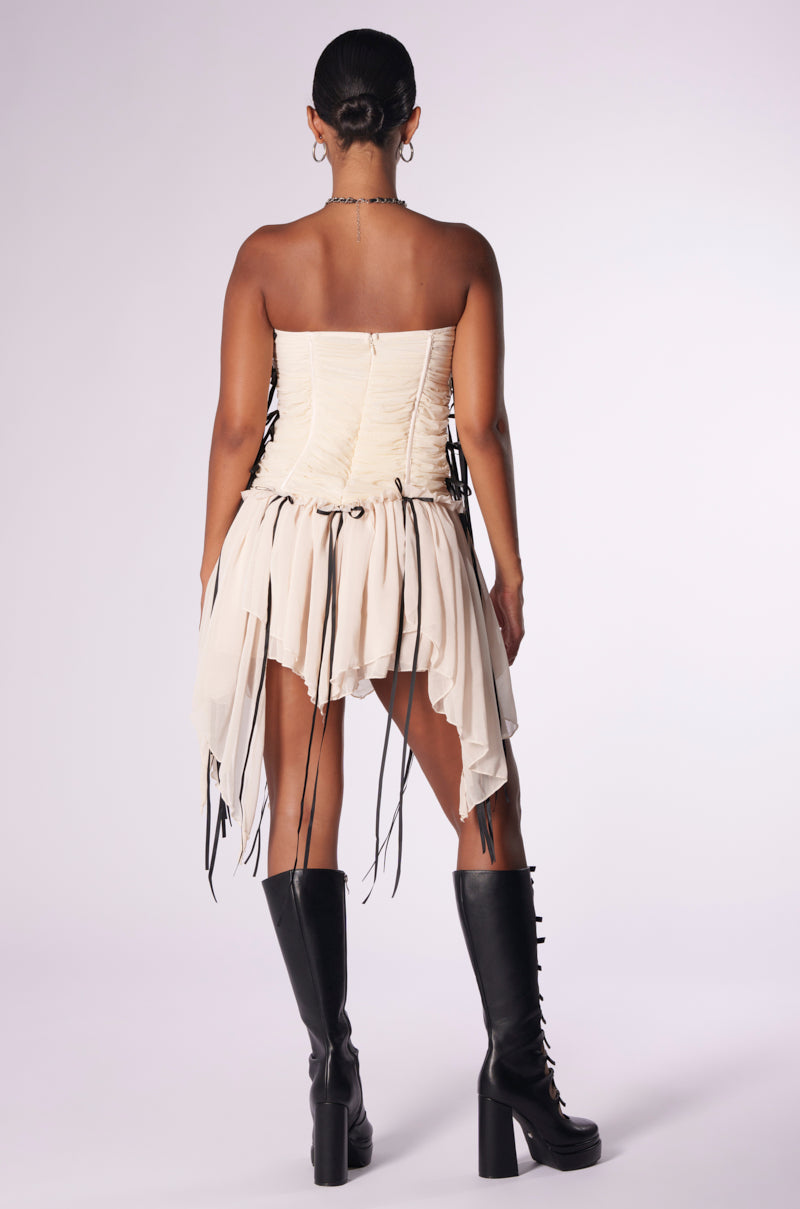 COVER ME IN BOWS MESH MINI DRESS